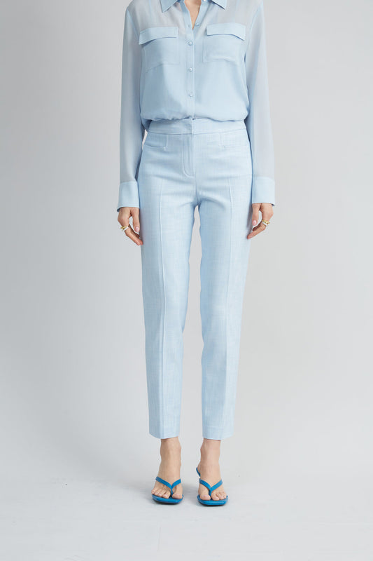 Women Melange Slim Pant Mist Blue | Elie Tahari