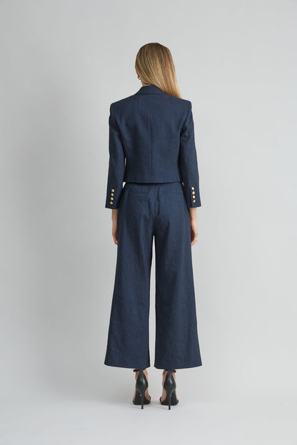 Women Cropped Linen Jacket  | Elie Tahari