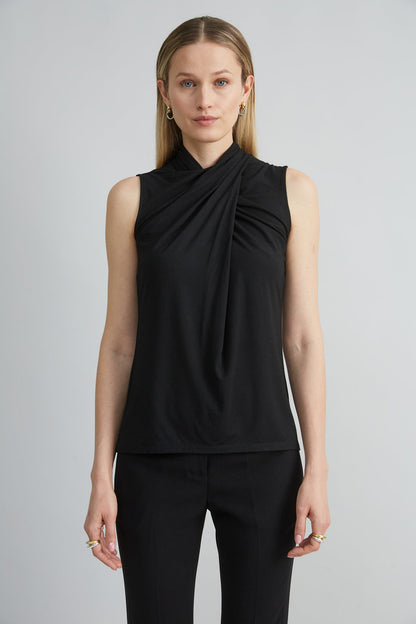 Women Sleeveless Twist Neck Knit Black | Elie Tahari