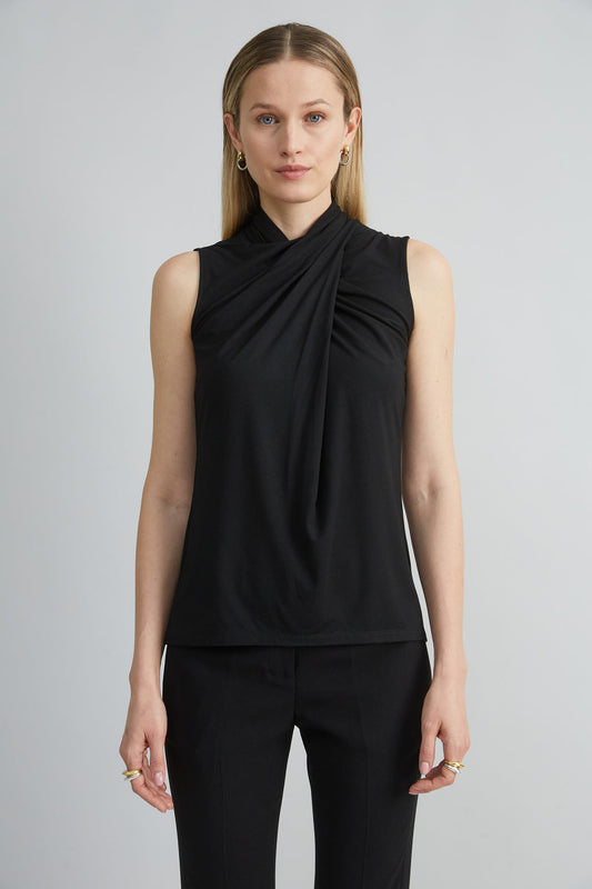 Women Sleeveless Twist Neck Knit Black | Elie Tahari