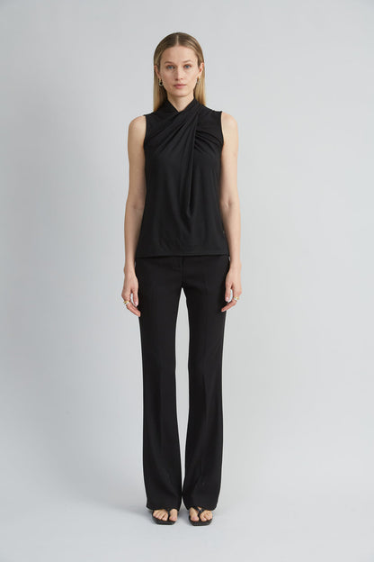 Women Sleeveless Twist Neck Knit Black | Elie Tahari
