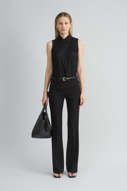 Women Sleeveless Twist Neck Knit Black | Elie Tahari