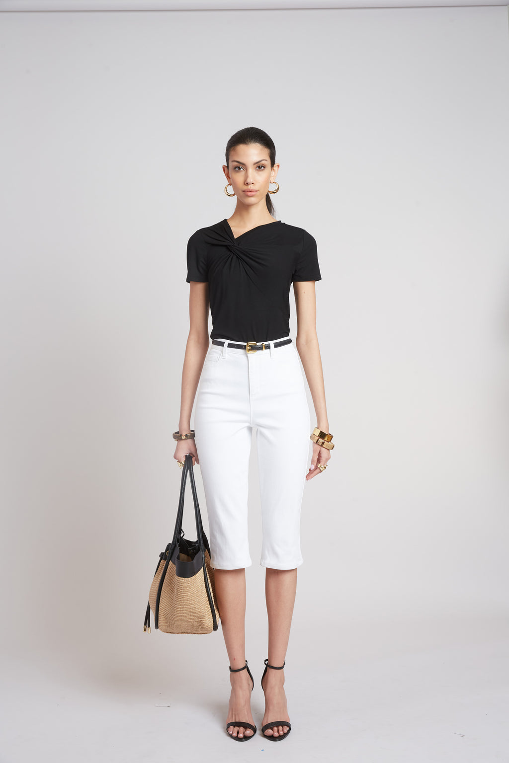 Women Asymmetric Knot T-Shirt  | Elie Tahari
