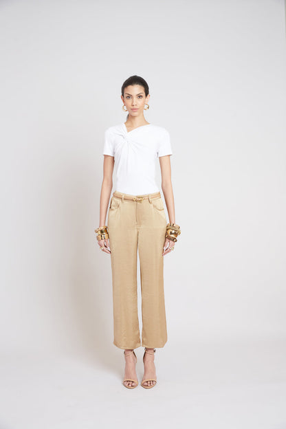 Women Asymmetric Knot T-Shirt  | Elie Tahari