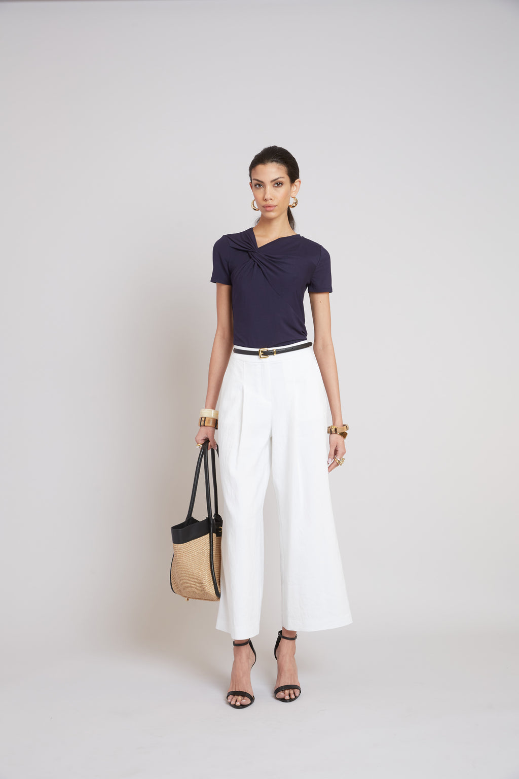 Women Asymmetric Knot T-Shirt  | Elie Tahari