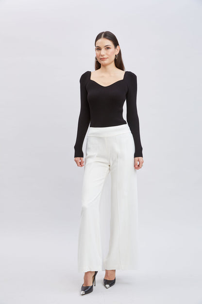Women Contour Neck Rib Sweater  | Elie Tahari