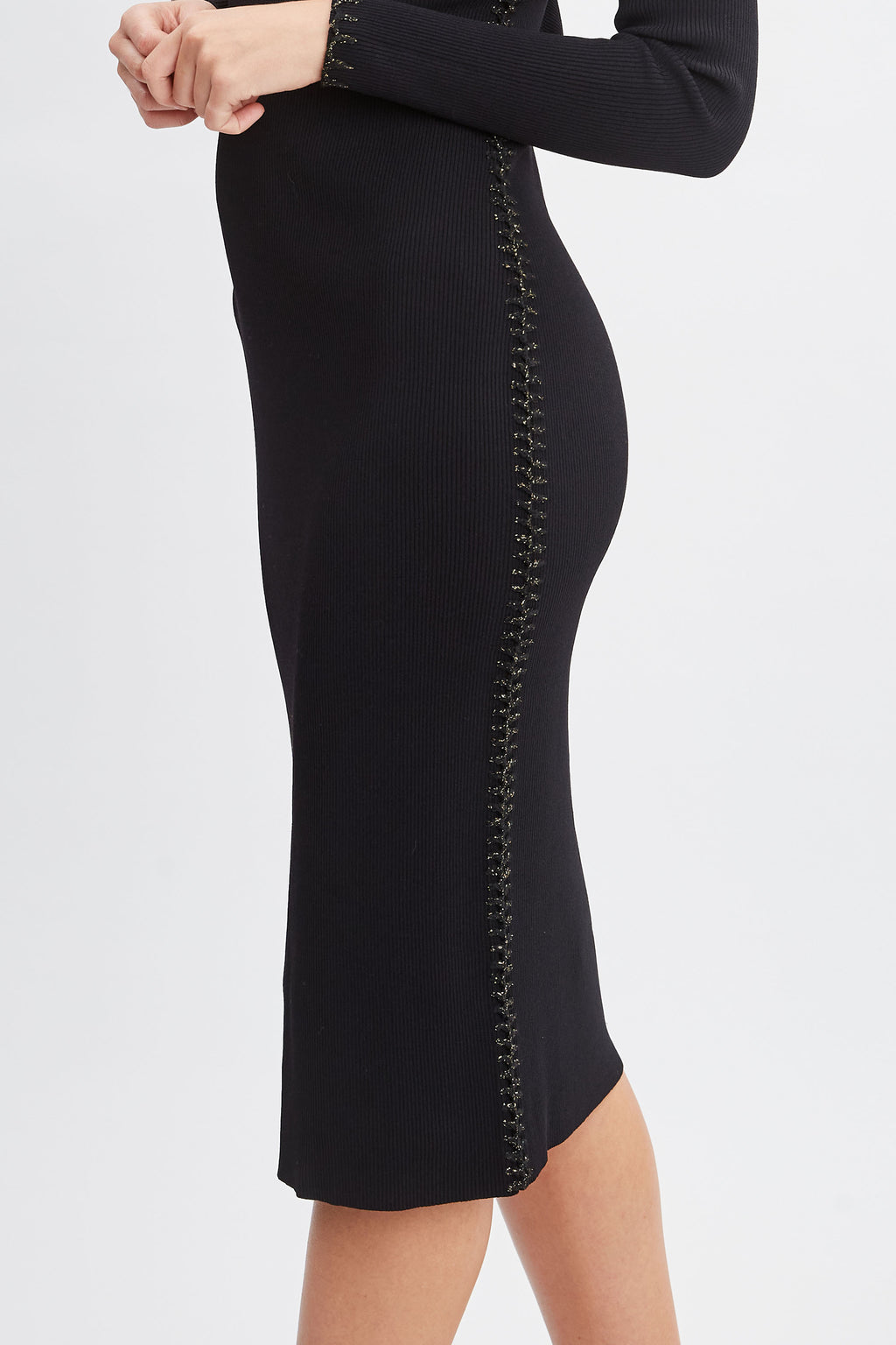 Women The Rib Knit Dress Noir | Elie Tahari
