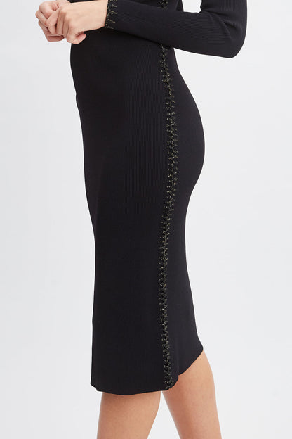 Women The Rib Knit Dress Noir | Elie Tahari