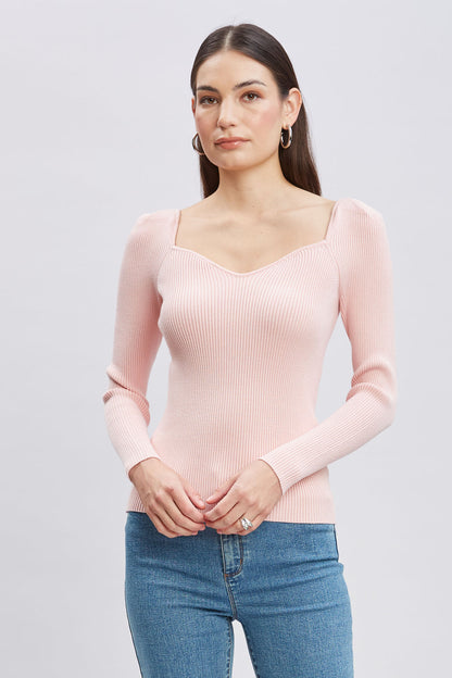 Women Contour Neck Rib Sweater  | Elie Tahari