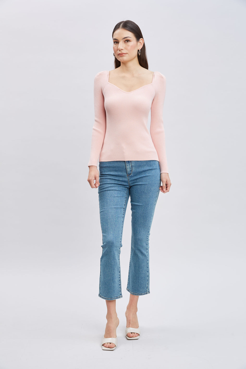 Women Contour Neck Rib Sweater  | Elie Tahari