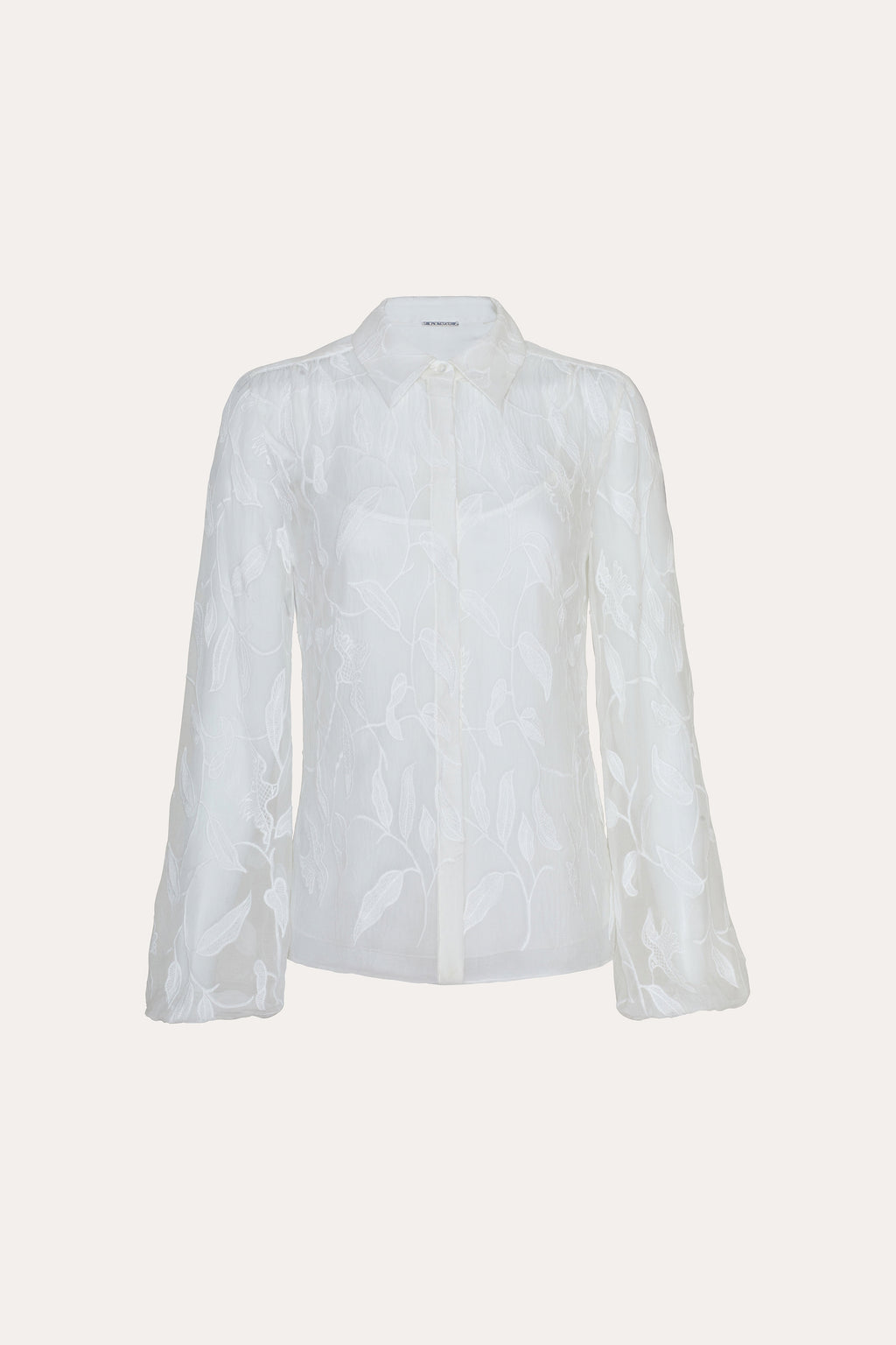 Women Embroidered Chiffon Shirt Pearl | Elie Tahari