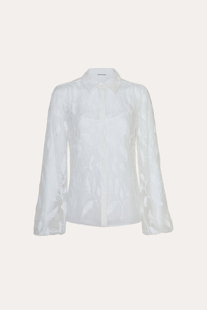 Women Embroidered Chiffon Shirt Pearl | Elie Tahari
