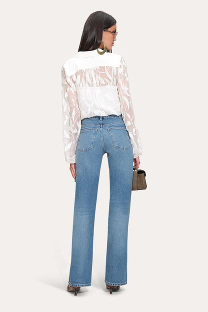 Women Embroidered Chiffon Shirt Pearl | Elie Tahari