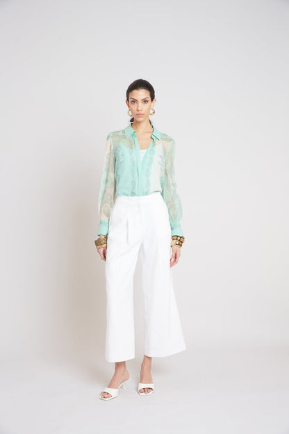 Women Silk Scarf Print Shirt  | Elie Tahari