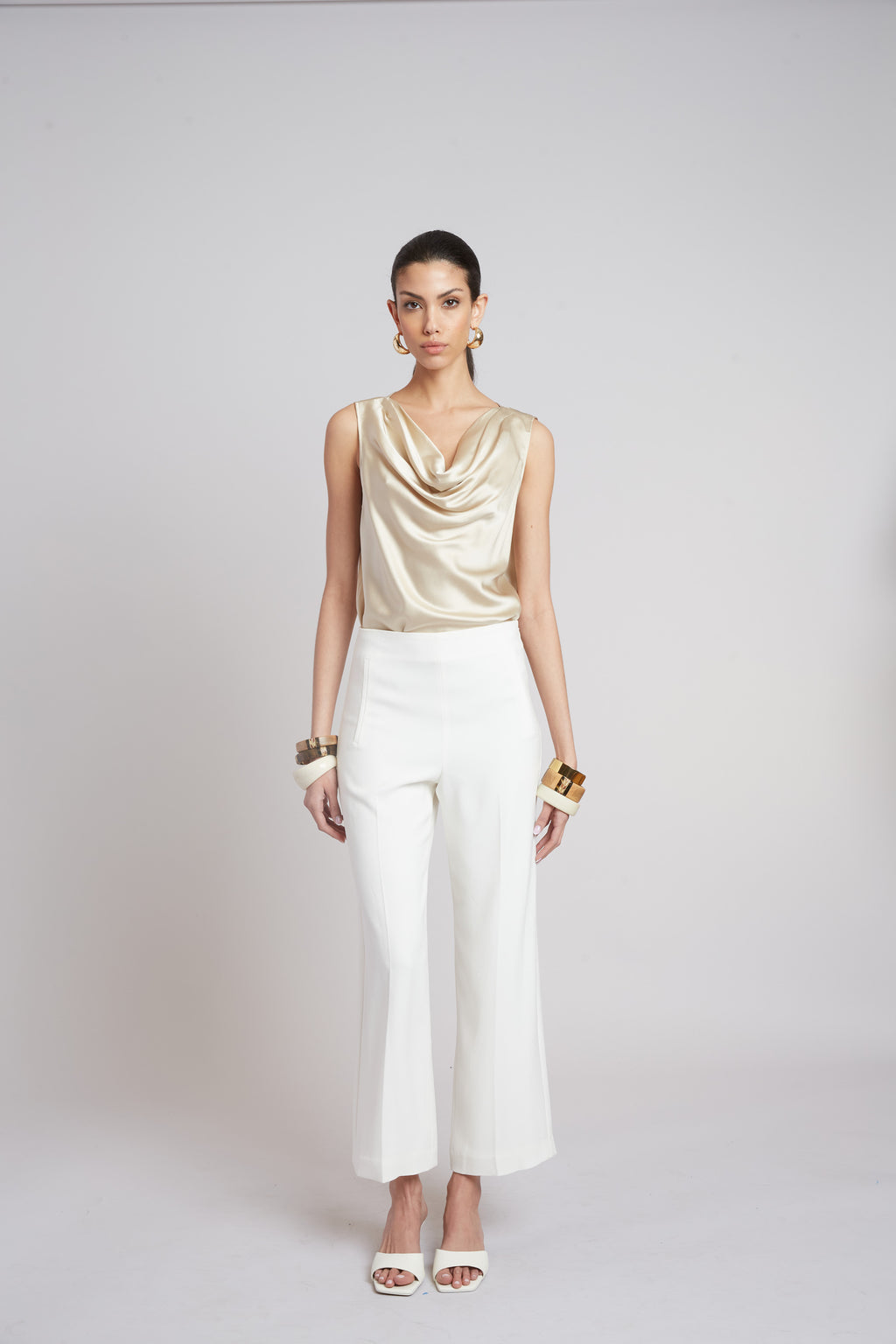 Women Silk Cowl Neck Top  | Elie Tahari