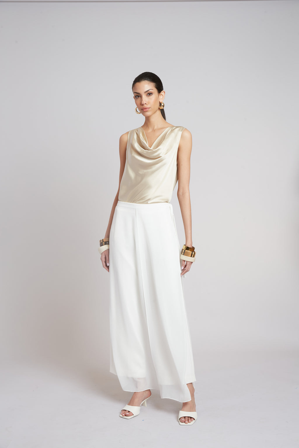 Women Silk Cowl Neck Top  | Elie Tahari