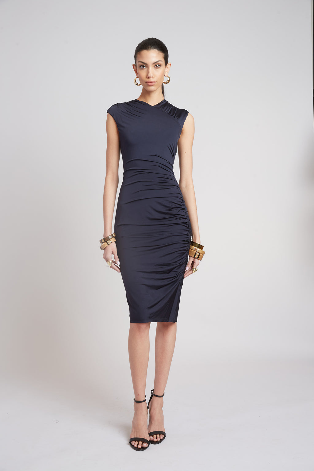 Women Ruched Jersey Dress Indigo | Elie Tahari