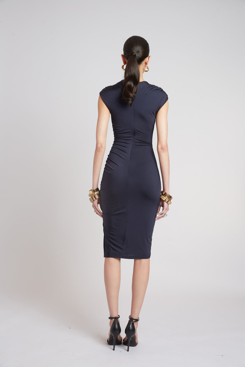 Women Ruched Jersey Dress Indigo | Elie Tahari