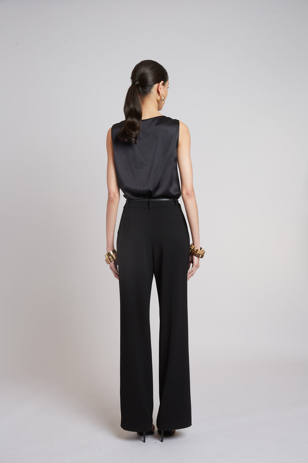 Women Silk Cowl Neck Top Black | Elie Tahari