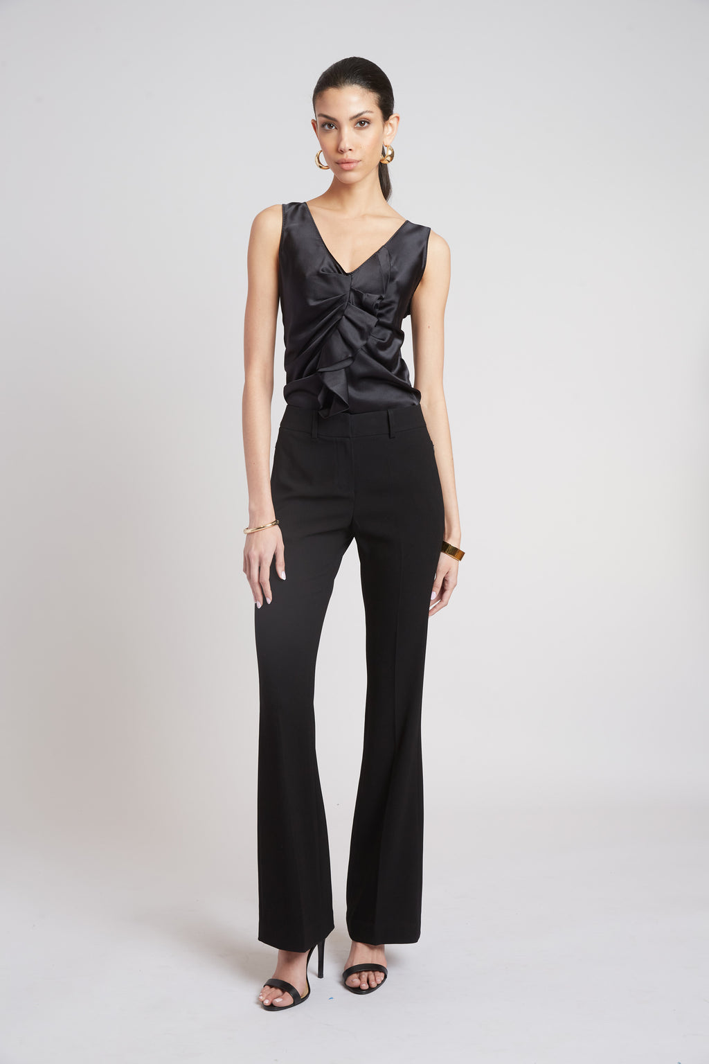 Women Silk Cascade Top Black | Elie Tahari