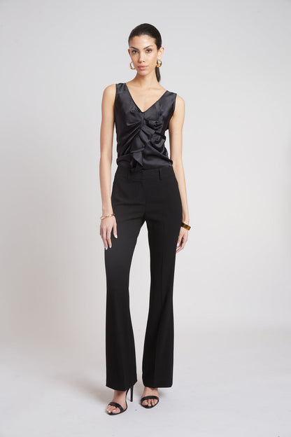 Women Silk Cascade Top Black | Elie Tahari