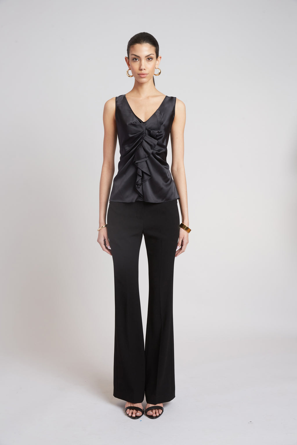 Women Silk Cascade Top Black | Elie Tahari