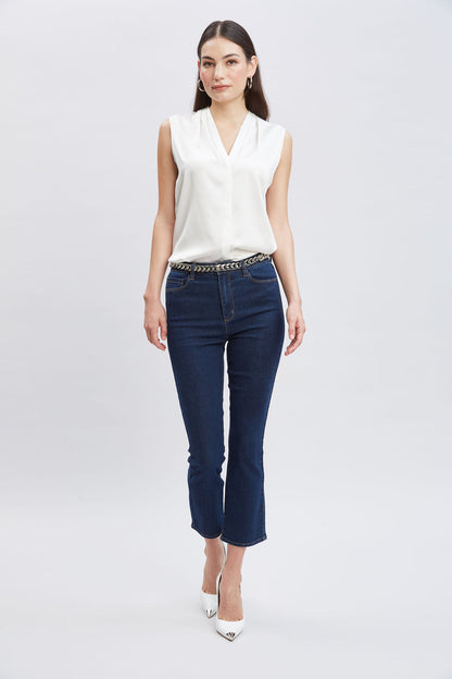 Women Sleeveless Silk Button Down Shirt  | Elie Tahari