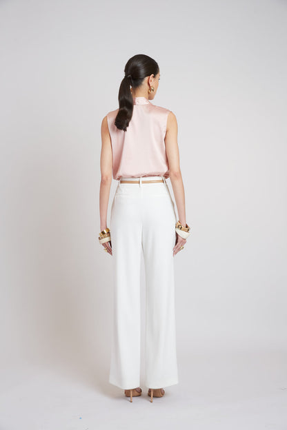 Women Sleeveless Silk Button Down Shirt  | Elie Tahari