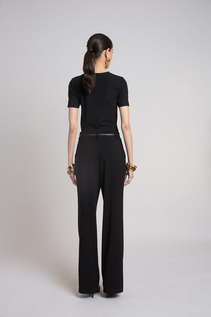 Women Classic Rib Tee Black | Elie Tahari