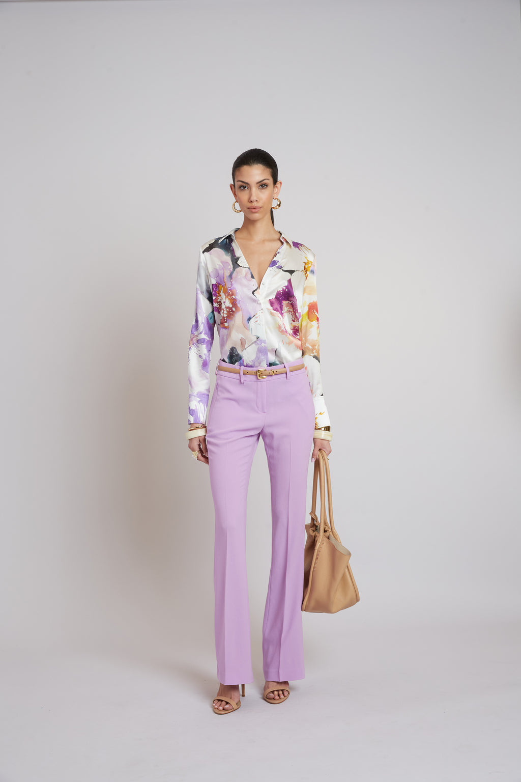 Women Silk Satin Bloom Shirt  | Elie Tahari