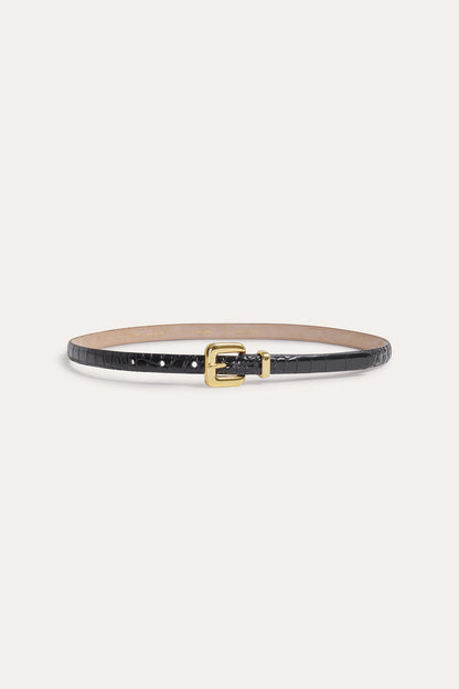 Women Reese Croco Belt Black-Gold | Elie Tahari