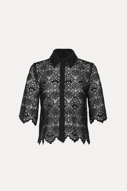 Women Jackie Lace Shirt Black | Elie Tahari