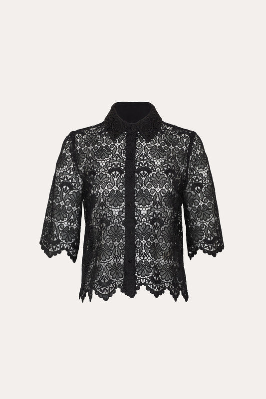 Women Jackie Lace Shirt Black | Elie Tahari