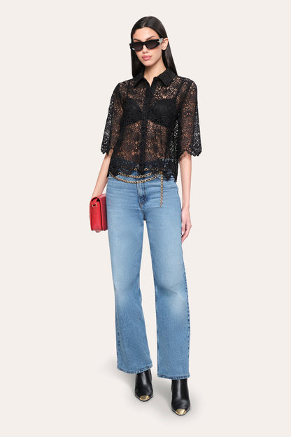 Women Jackie Lace Shirt Black | Elie Tahari