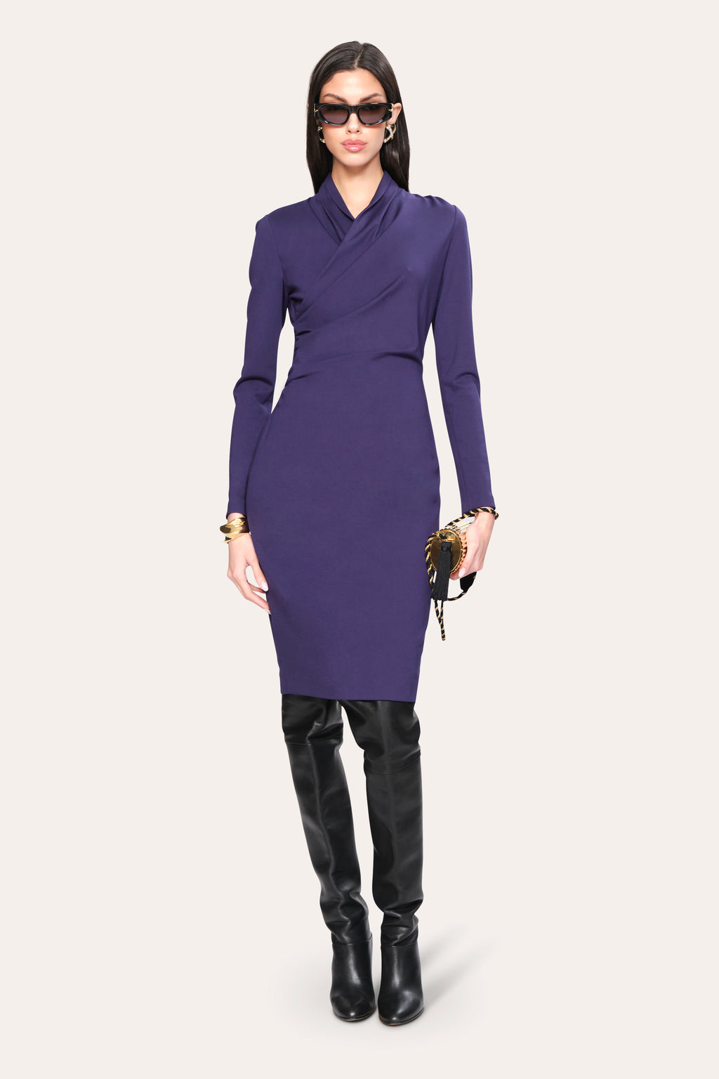Women Margaux Ruched Dress Storm Blue | Elie Tahari