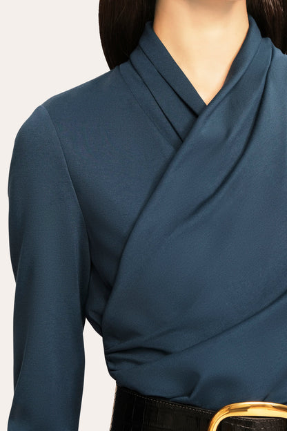 Women Margaux Ruched Dress Deep Teal | Elie Tahari
