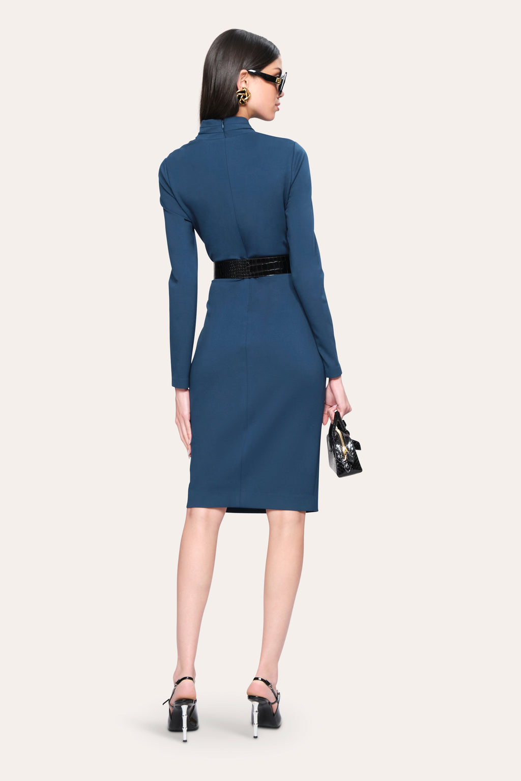 Women Margaux Ruched Dress Deep Teal | Elie Tahari