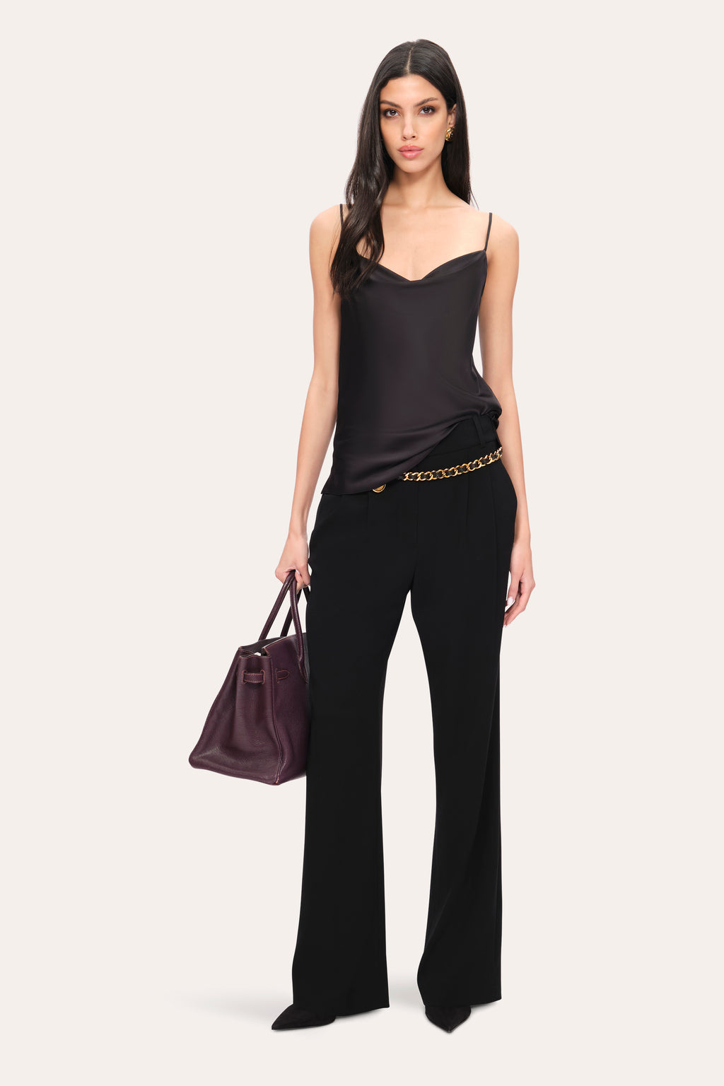 Women Silk Satin Camisole Black | Elie Tahari