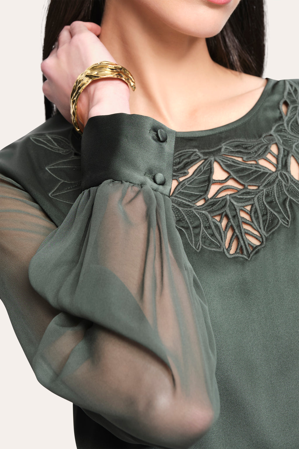 Women Olivia Silk Blouse Dark Willow | Elie Tahari