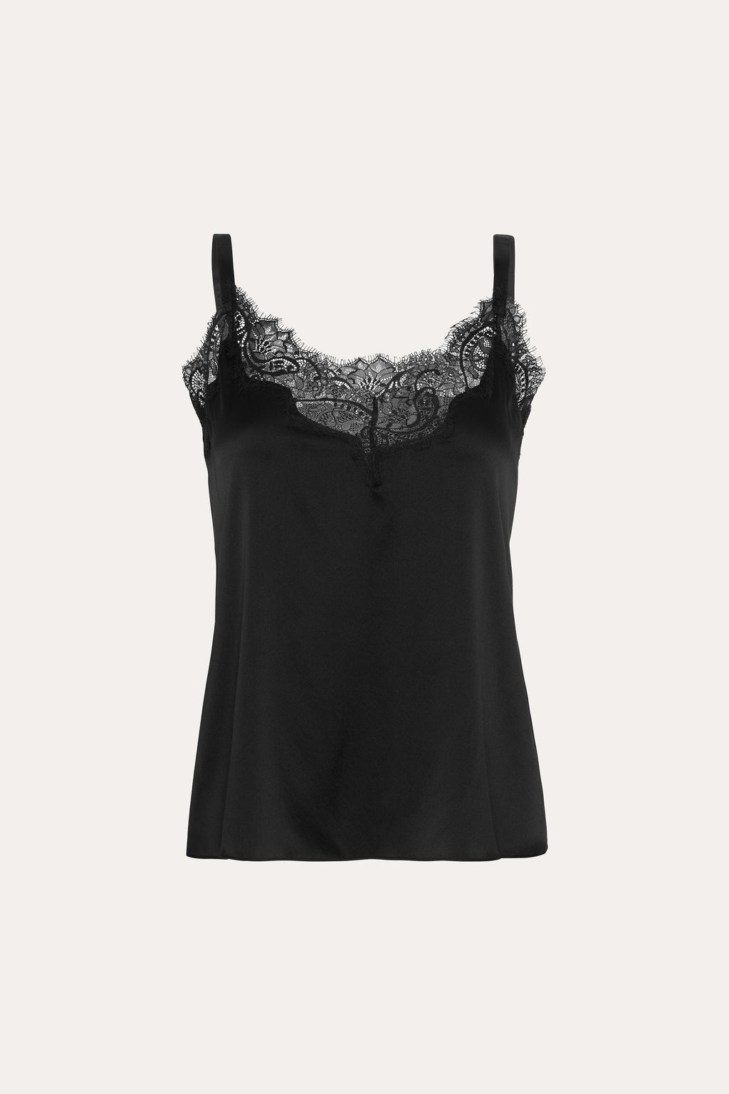 Women Lace Trim Camisole Black | Elie Tahari