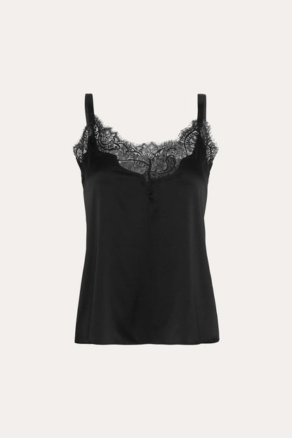 Women Lace Trim Camisole Black | Elie Tahari