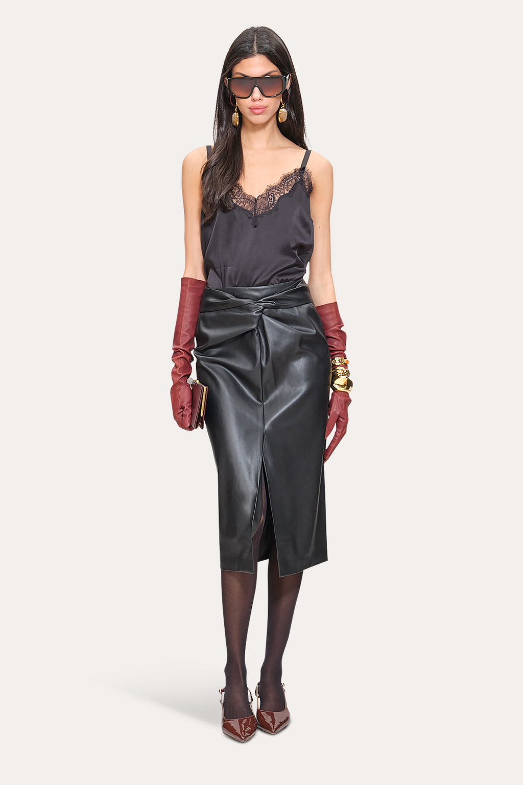 Women Lace Trim Camisole Black | Elie Tahari