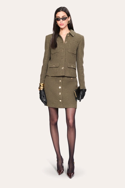 Women Ella Tweed Jacket Olive | Elie Tahari
