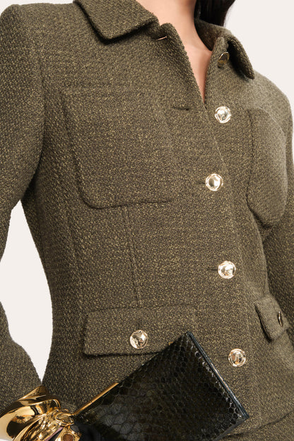Women Ella Tweed Jacket Olive | Elie Tahari