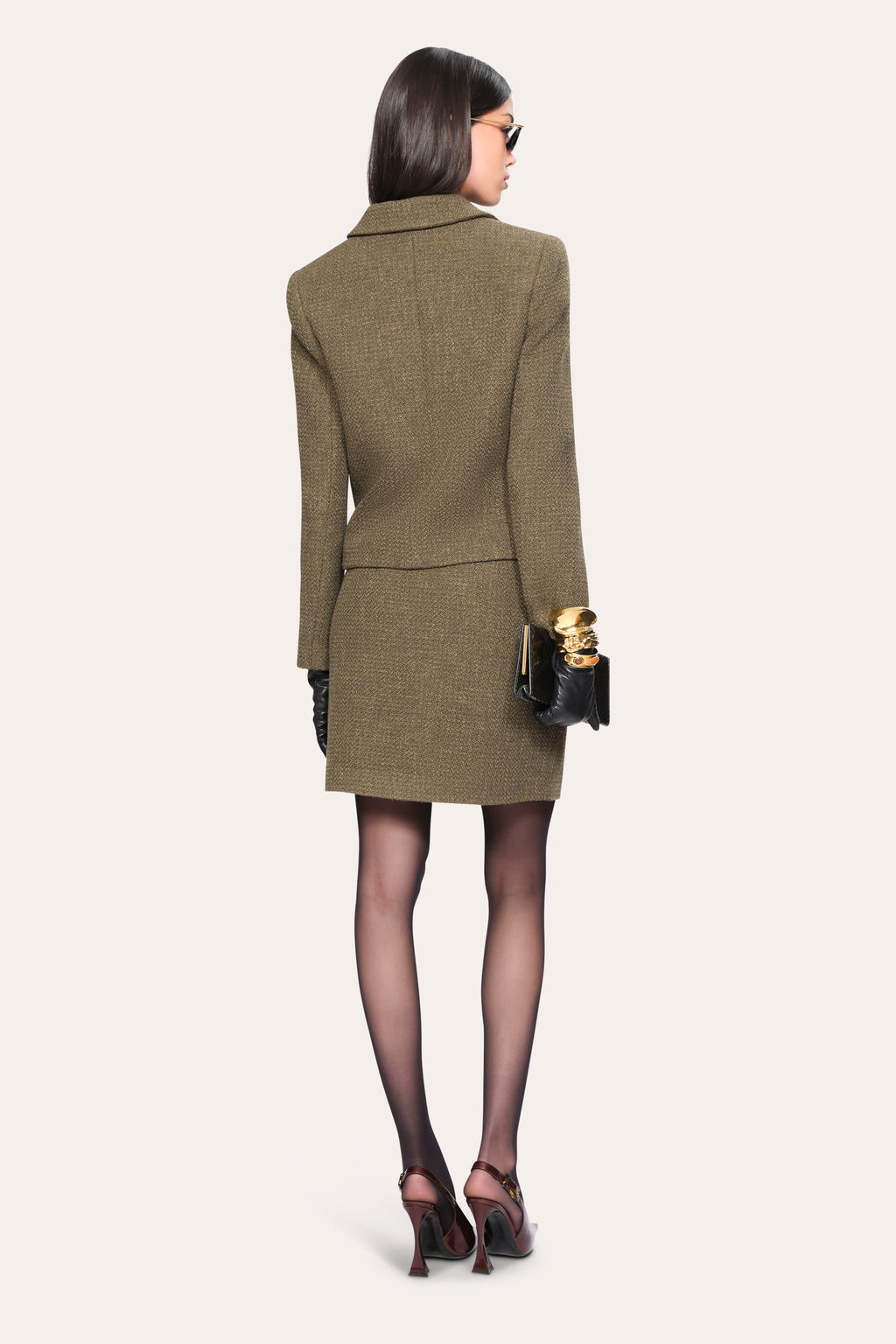 Women Ella Tweed Jacket Olive | Elie Tahari