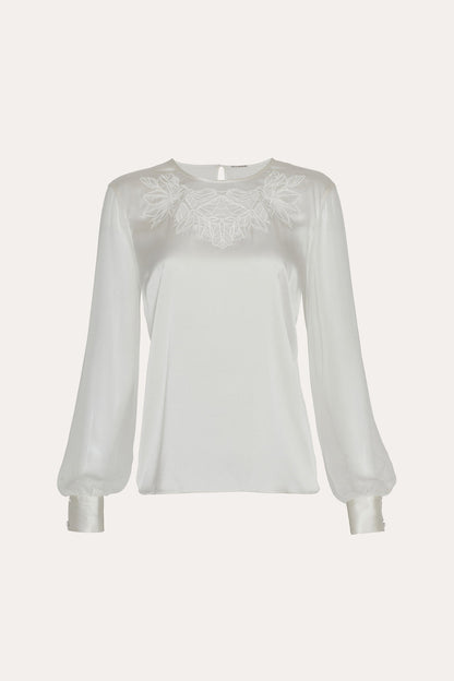Women Olivia Silk Blouse Fresh Pearl | Elie Tahari