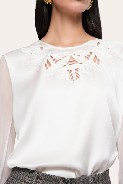 Women Olivia Silk Blouse Fresh Pearl | Elie Tahari