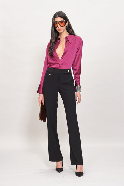 Women Silk Button Down Shirt  | Elie Tahari