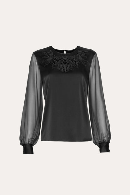 Women Olivia Silk Blouse Black | Elie Tahari