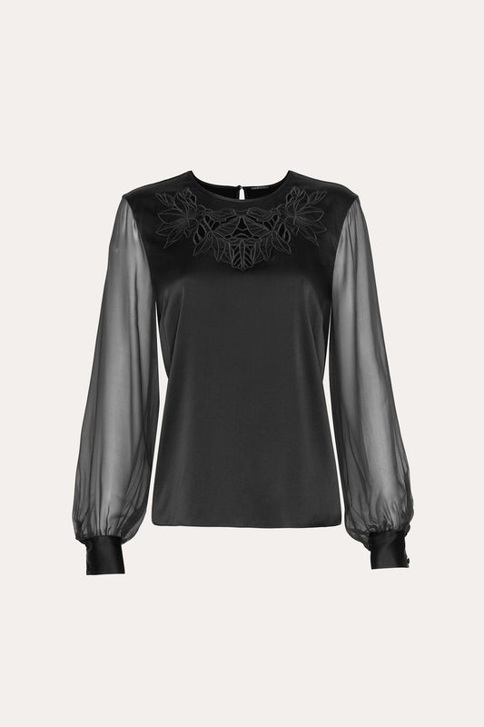 Women Olivia Silk Blouse Black | Elie Tahari